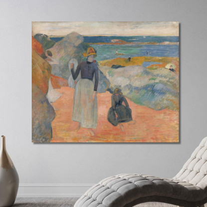 Scena Della Spiaggia Paul Gauguin pgg10 quadro stampato su tela