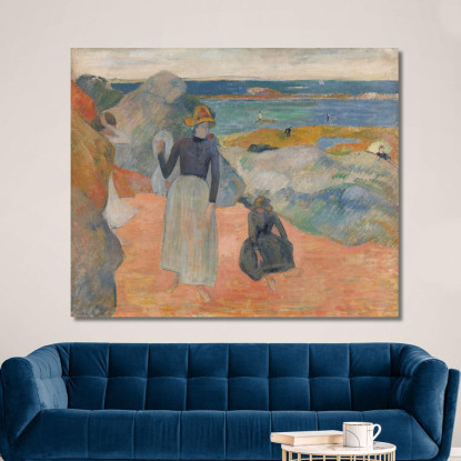 Scena Della Spiaggia Paul Gauguin pgg10 quadro stampato su tela