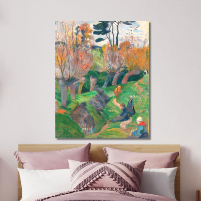 Paesaggio Della Bretagna Con Mucche Paul Gauguin pgg11 quadro stampato su tela