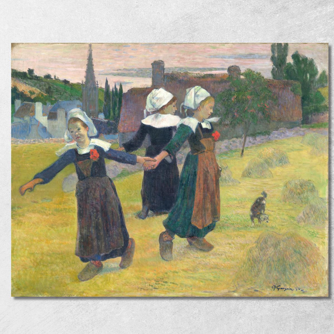 Ragazze Bretoni Che Ballano Pont-Aven Paul Gauguin pgg13 quadro stampato su tela