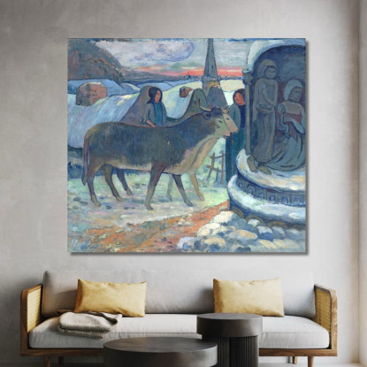 Notte Di Natale La Benedizione Dei Buoi Paul Gauguin pgg17 quadro stampato su tela