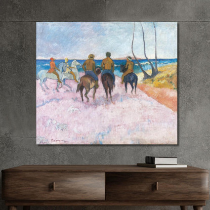 Cavalieri Sulla Spiaggia I Paul Gauguin pgg86 quadro stampato su tela