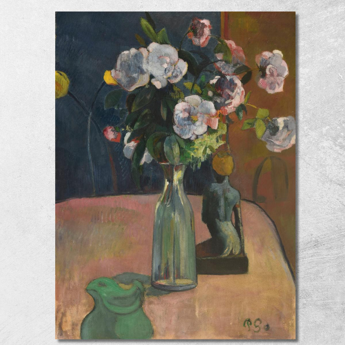 Rose E Statuetta Paul Gauguin pgg87 quadro stampato su tela