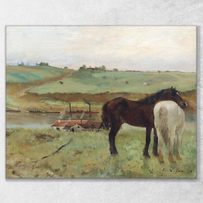 Cavallo In Un Prato 1871 Edgar Degas edg39 quadro stampato su tela