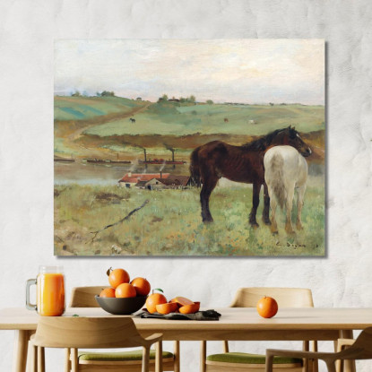 Cavallo In Un Prato 1871 Edgar Degas edg39 quadro stampato su tela