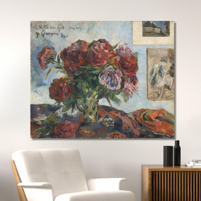 Natura Morta Con Peonie Paul Gauguin pgg104 quadro stampato su tela