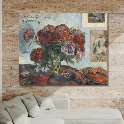 Natura Morta Con Peonie Paul Gauguin pgg104 quadro stampato su tela