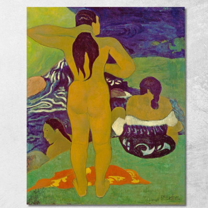 Donne Tahitiane Che Fanno Il Bagno Paul Gauguin pgg114 quadro stampato su tela