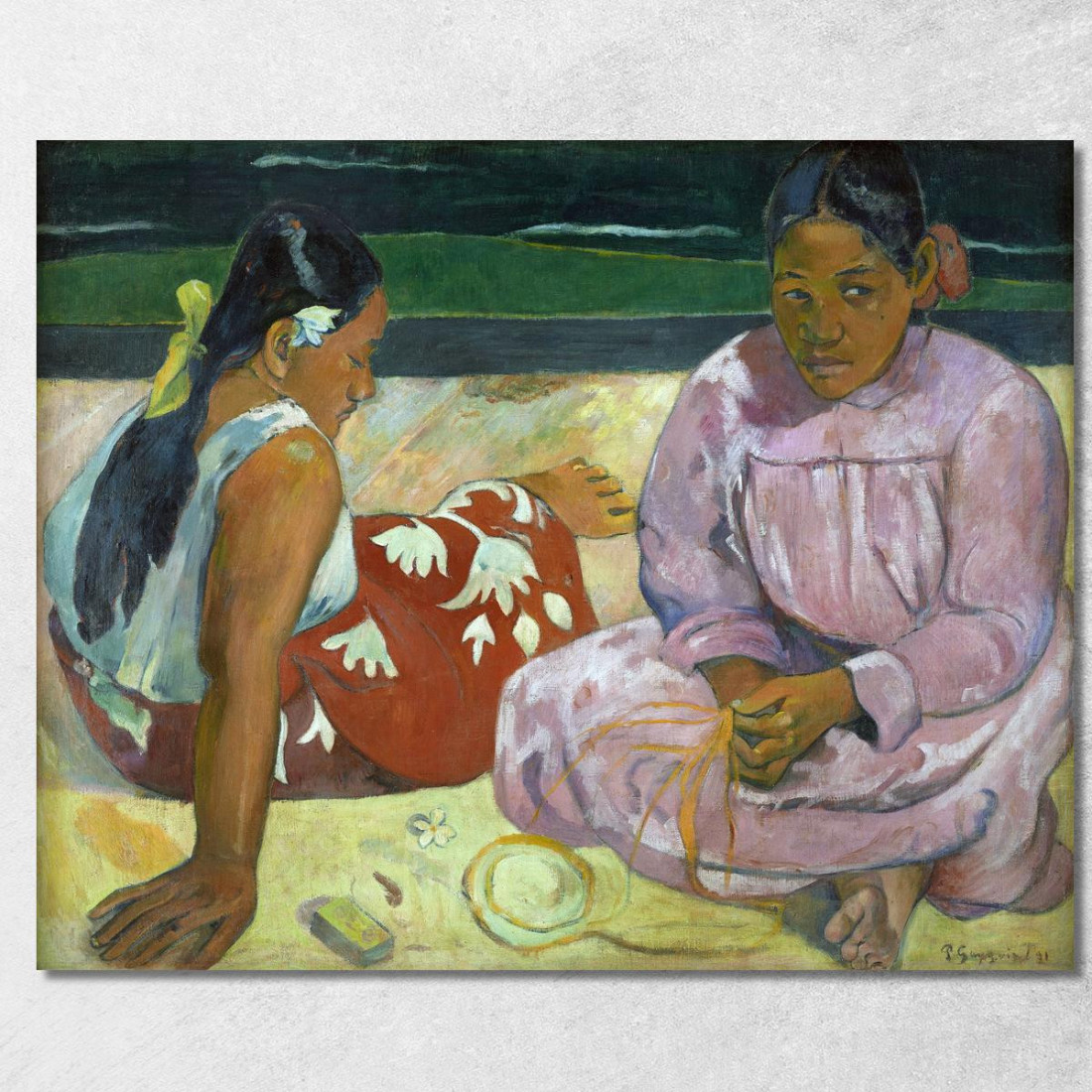 Donne Tahitiane Sulla Spiaggia Paul Gauguin pgg115 quadro stampato su tela