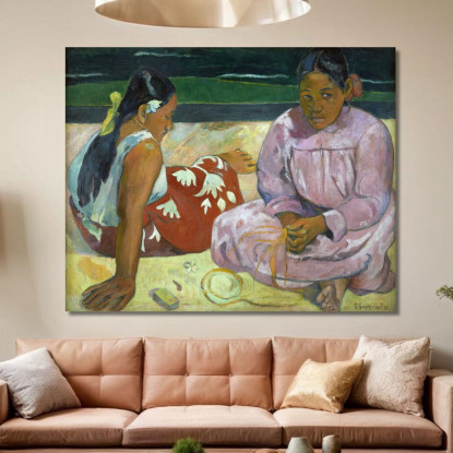 Donne Tahitiane Sulla Spiaggia Paul Gauguin pgg115 quadro stampato su tela