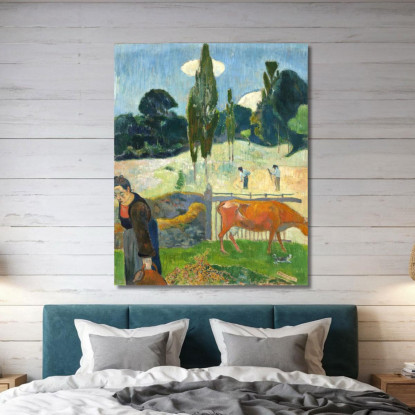 La Mucca Rossa Paul Gauguin pgg137 quadro stampato su tela
