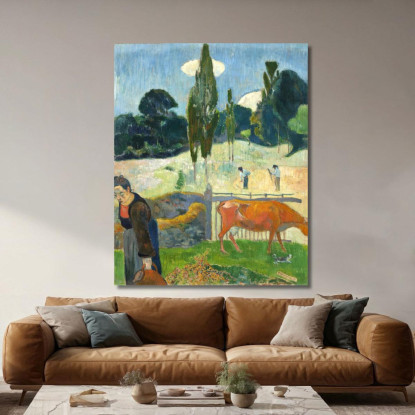 La Mucca Rossa Paul Gauguin pgg137 quadro stampato su tela