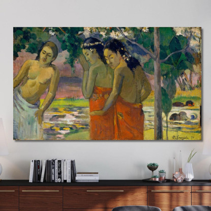 Tre Donne Tahitiane Paul Gauguin pgg146 quadro stampato su tela