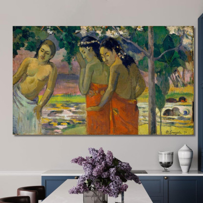 Tre Donne Tahitiane Paul Gauguin pgg146 quadro stampato su tela