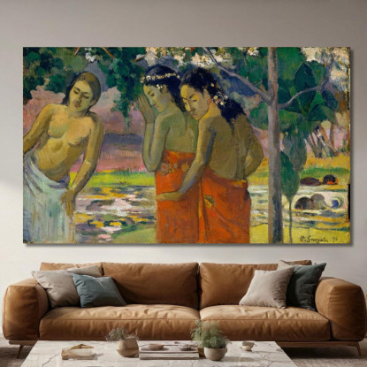 Tre Donne Tahitiane Paul Gauguin pgg146 quadro stampato su tela