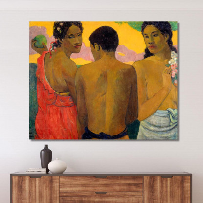 Tre Tahitiani Paul Gauguin pgg147 quadro stampato su tela