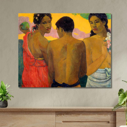 Tre Tahitiani Paul Gauguin pgg147 quadro stampato su tela