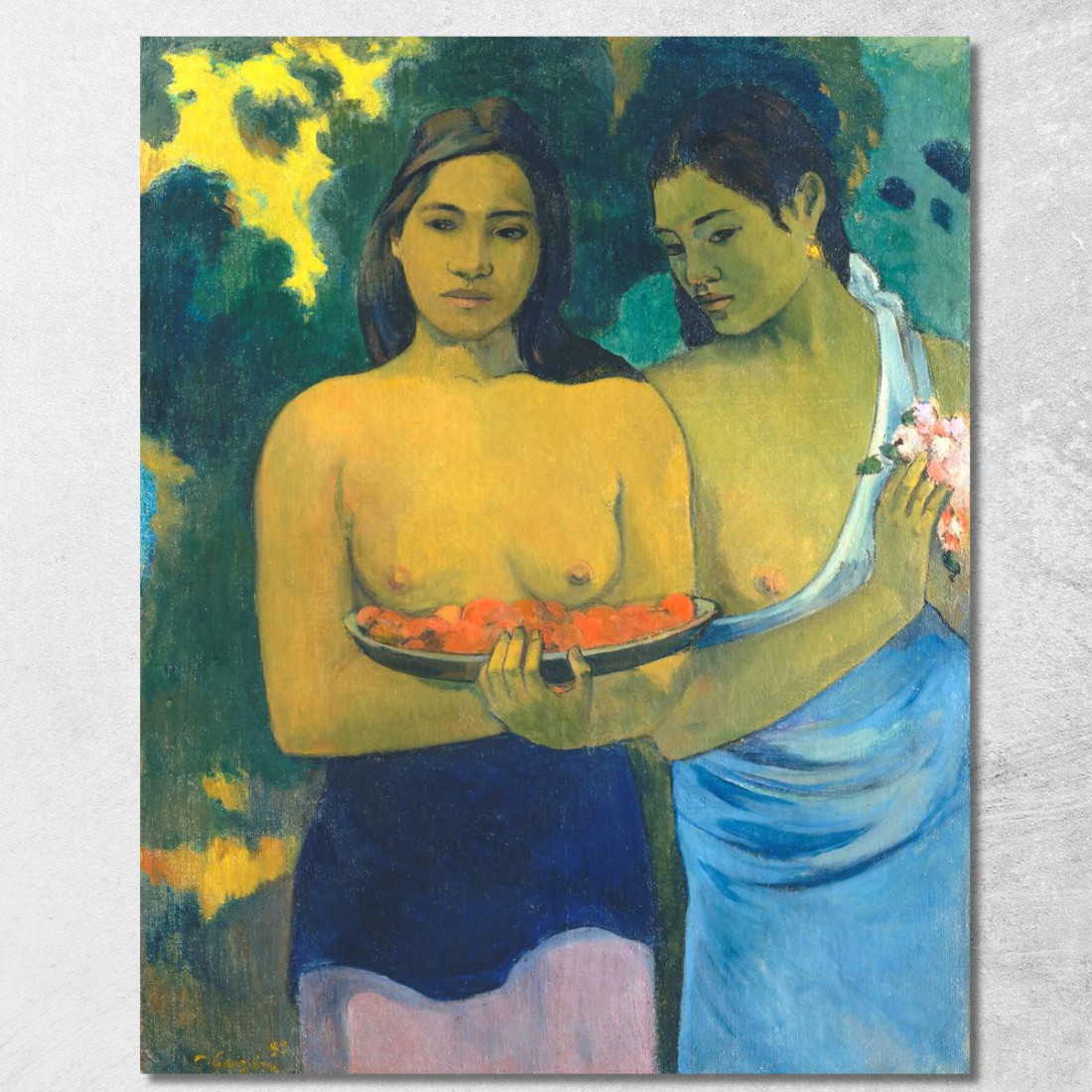 Due Donne Tahitiane Paul Gauguin pgg150 quadro stampato su tela