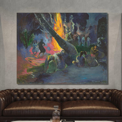 Upa Upa La Danza Del Fuoco Paul Gauguin pgg152 quadro stampato su tela