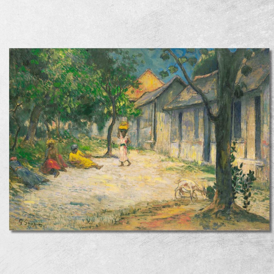 Villaggio In Martinica Donne E Capre Nel Villaggio Paul Gauguin pgg155 quadro stampato su tela