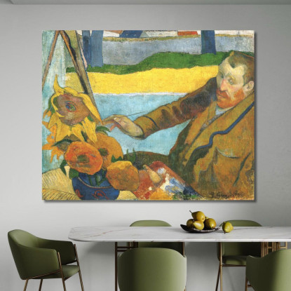 Vincent Van Gogh Dipinge I Girasoli Paul Gauguin pgg156 quadro stampato su tela