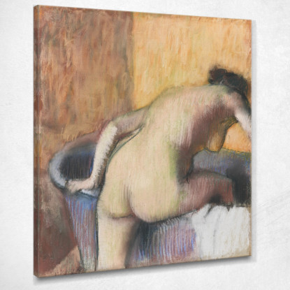 Bagnante Nuda Che Entra In Una Vasca 1890 Edgar Degas edg49 quadro stampato su tela