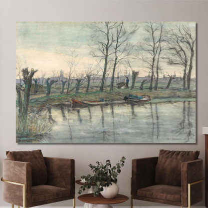 Skyline Di Amsterdam Visto Da Ovest Piet Mondrian pmn15 quadro stampato su tela