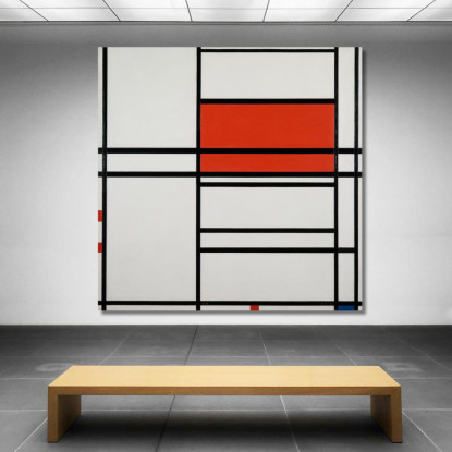 Composizione Di Rosso E Bianco Nom 1Composizione N. 4 Con Rosso E Blu Piet Mondrian pmn27 quadro stampato su tela