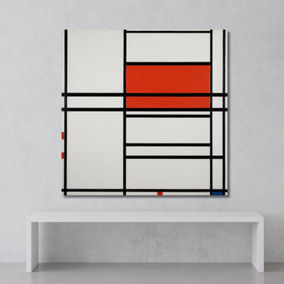 Composizione Di Rosso E Bianco Nom 1Composizione N. 4 Con Rosso E Blu Piet Mondrian pmn27 quadro stampato su tela