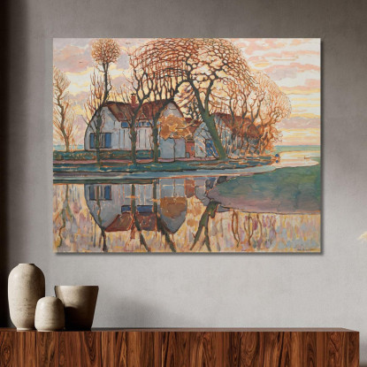 Fattoria Vicino A Duivendrecht Piet Mondrian pmn39 quadro stampato su tela