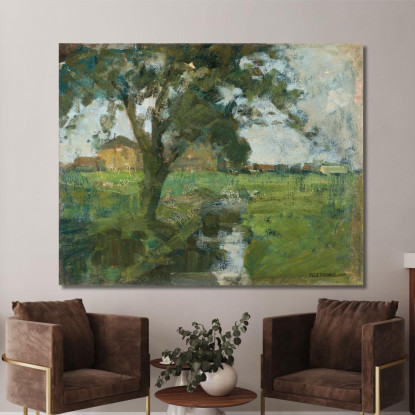 Contesto Agricolo Con Albero In Primo Piano E Canale Di Irrigazione Piet Mondrian pmn41 quadro stampato su tela