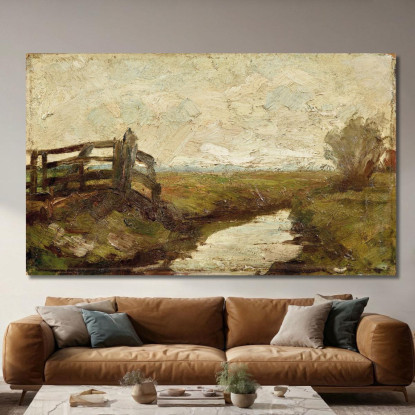 Canale Di Irrigazione Con Cancello In Legno A Sinistra Piet Mondrian pmn47 quadro stampato su tela