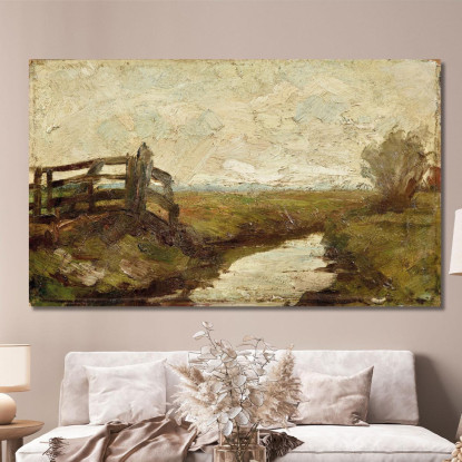 Canale Di Irrigazione Con Cancello In Legno A Sinistra Piet Mondrian pmn47 quadro stampato su tela