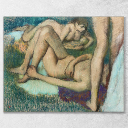 Donne Nude Bagnanti Edgar Degas edg55 quadro stampato su tela