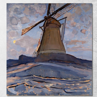 Mulino A Vento Piet Mondrian pmn73 quadro stampato su tela