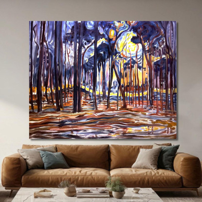 Boschi Vicino A Oele Piet Mondrian pmn74 quadro stampato su tela