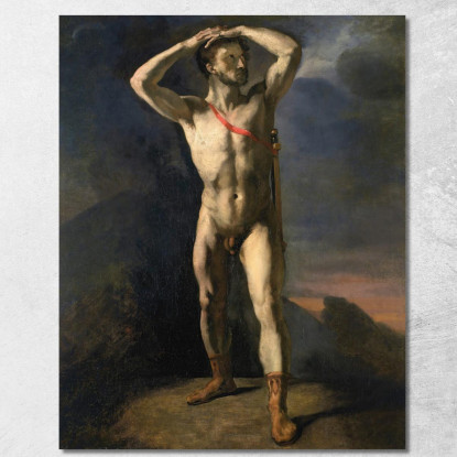 Accademia Dell'Uomo Nudo Con Spada Théodore Géricault tgr3 quadro stampato su tela