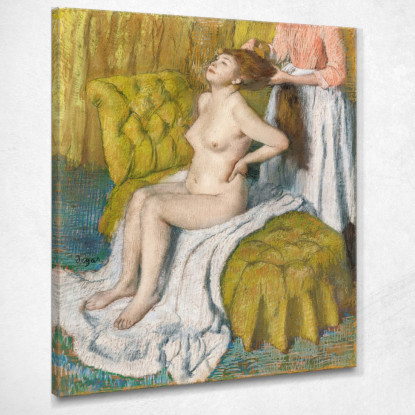 Donna Nuda Con Il Seno Che Vine Pettinata Edgar Degas edg58 quadro stampato su tela