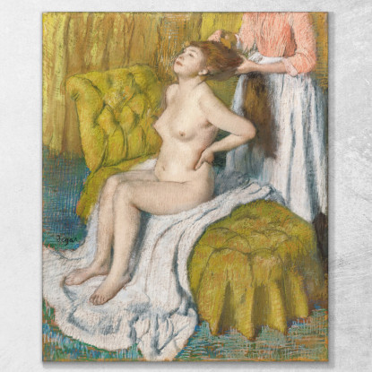 Donna Nuda Con Il Seno Che Vine Pettinata Edgar Degas edg58 quadro stampato su tela