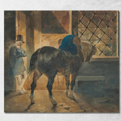 Cavallo Da Tiro Nella Stalla Théodore Géricault tgr8 quadro stampato su tela