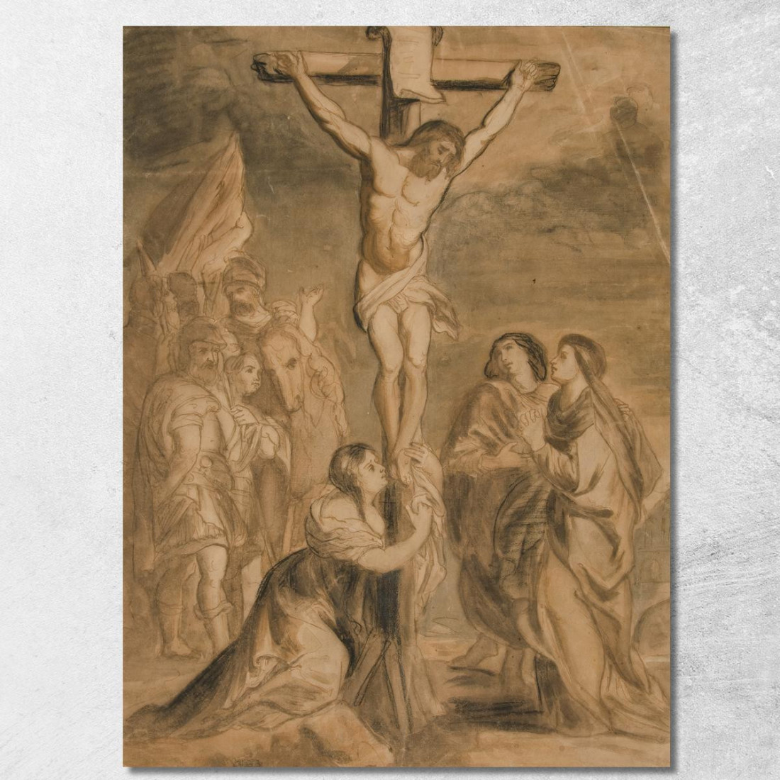 Cristo In Croce Circondato Dalla Vergine E Dai Santi Théodore Géricault tgr10 quadro stampato su tela