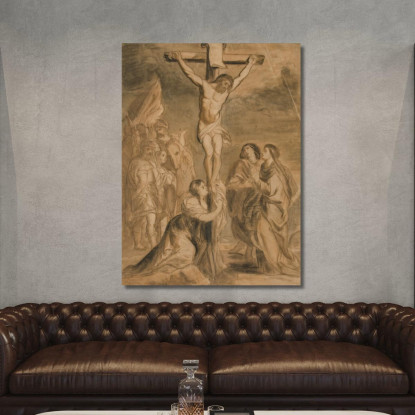 Cristo In Croce Circondato Dalla Vergine E Dai Santi Théodore Géricault tgr10 quadro stampato su tela