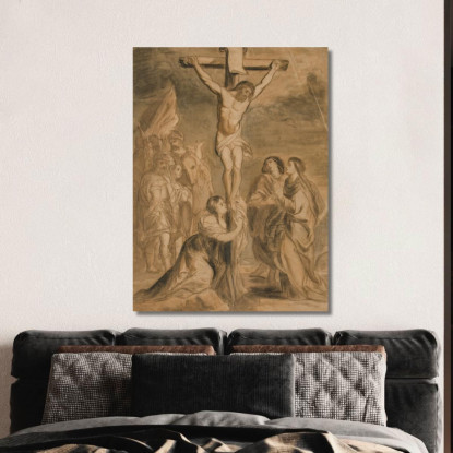 Cristo In Croce Circondato Dalla Vergine E Dai Santi Théodore Géricault tgr10 quadro stampato su tela