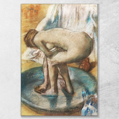 Donna Nuda Che Fa Il Bagno In Una Vasca Poco Profonda 1885 Edgar Degas edg59 quadro stampato su tela