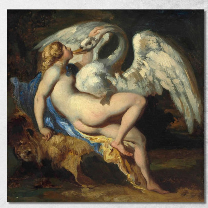 Leda E Il Cigno' Leda E Il Cigno' Théodore Géricault tgr25 quadro stampato su tela