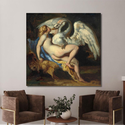 Leda E Il Cigno' Leda E Il Cigno' Théodore Géricault tgr25 quadro stampato su tela