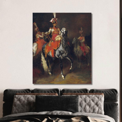 Trombettieri A Cavallo Della Guardia Imperiale Di Napoleone Théodore Géricault tgr29 quadro stampato su tela