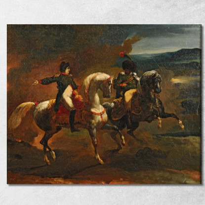 Napoleone Impartisce Un Ordine Ad Un Alto Ufficiale Delle Guide Théodore Géricault tgr30 quadro stampato su tela