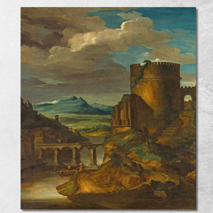 Paesaggio Italiano Alla Tomba Théodore Géricault tgr32 quadro stampato su tela