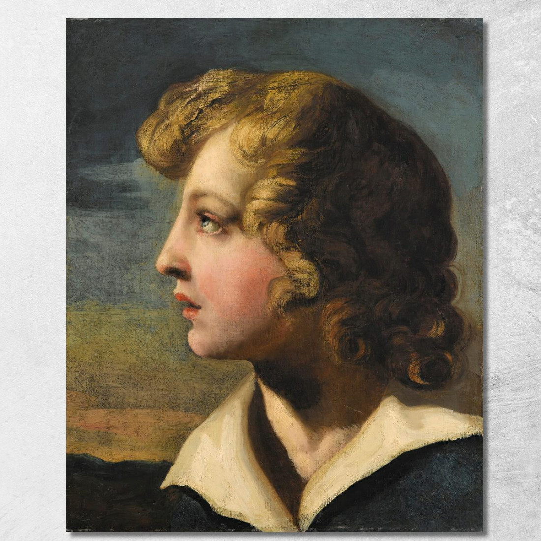 Ritratto Di Giovane Ragazzo Nel Profilo Théodore Géricault tgr33 quadro stampato su tela